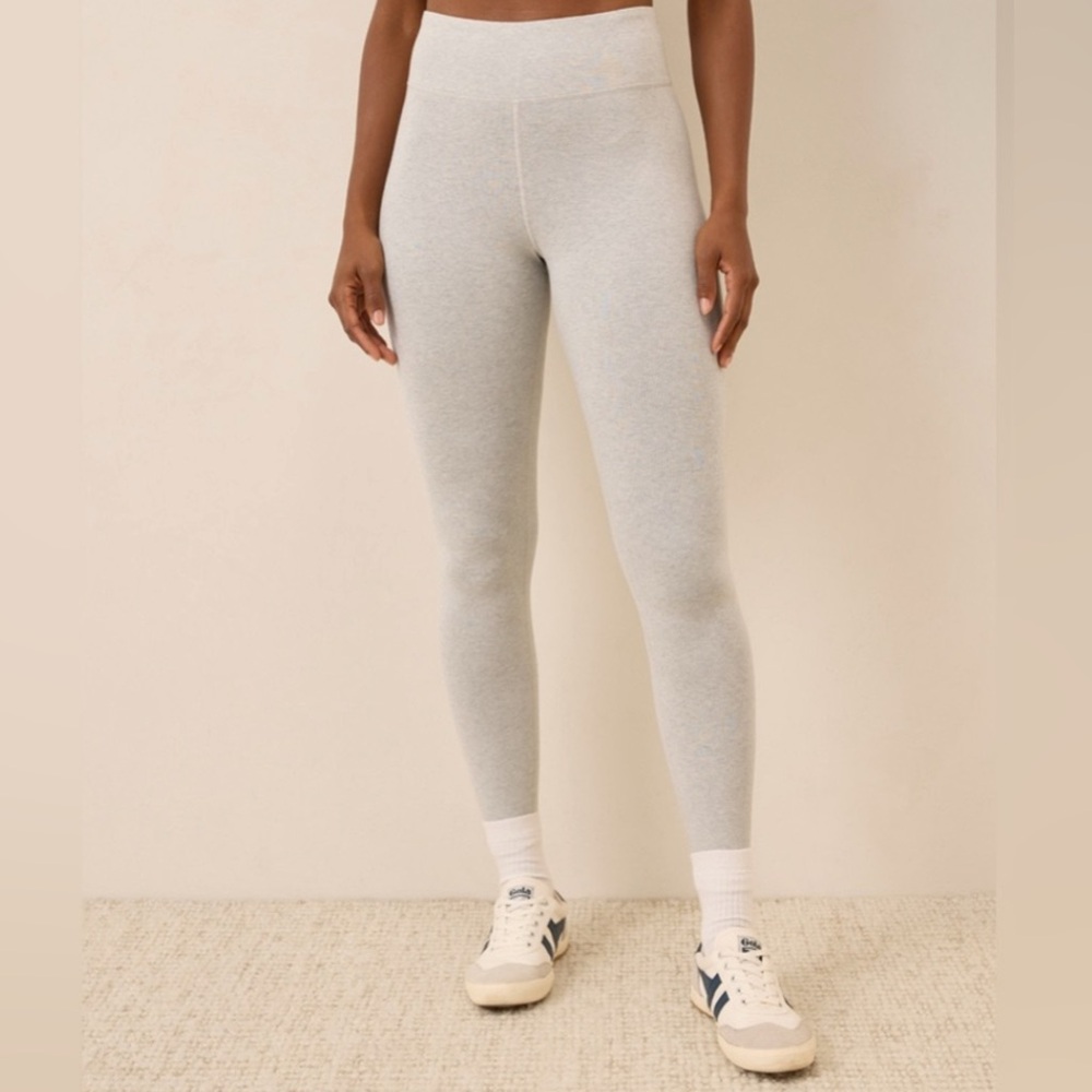 Pact Light Heather Gray High-Rise Organic Cotton Leggings